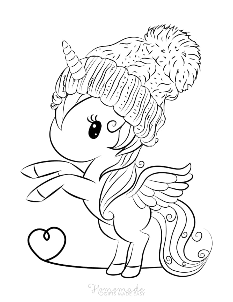 Cute Unicorn Wearing Knitted Hat Unicorn Tracing Worksheets Pdf Free Vectors